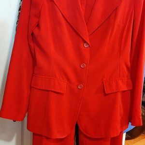 Red 2 piece pant suit